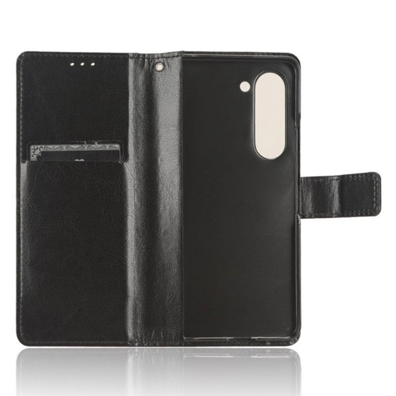 Etui Folio Samsung Galaxy Z Fold 6 Błyszcząca Sztuczna Skóra Etui Ochronne
