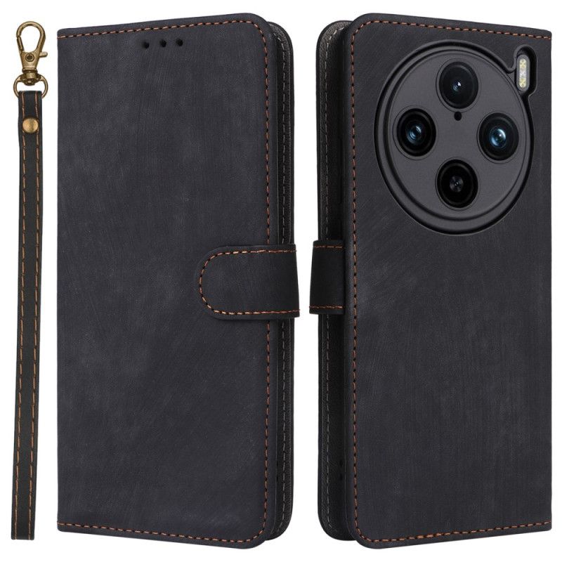 Etui Folio Vivo X100 Pro Pasek Z Efektem Zamszu