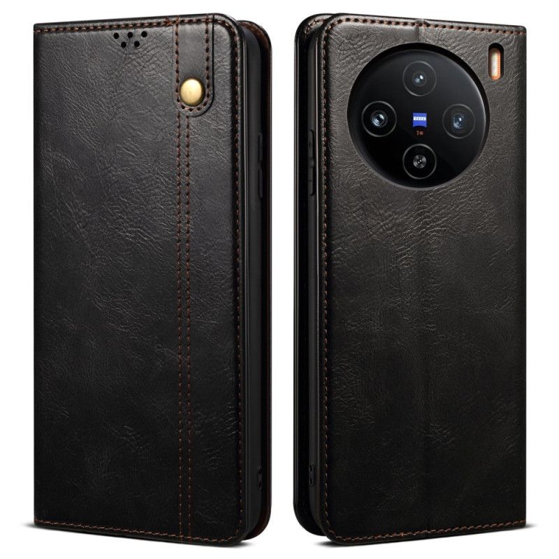 Flip Kotelot Vivo X100 Pro Woskowana Skóra Syntetyczna Etui Ochronne