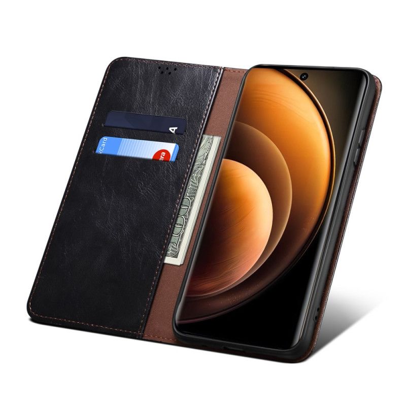 Flip Kotelot Vivo X100 Pro Woskowana Skóra Syntetyczna Etui Ochronne