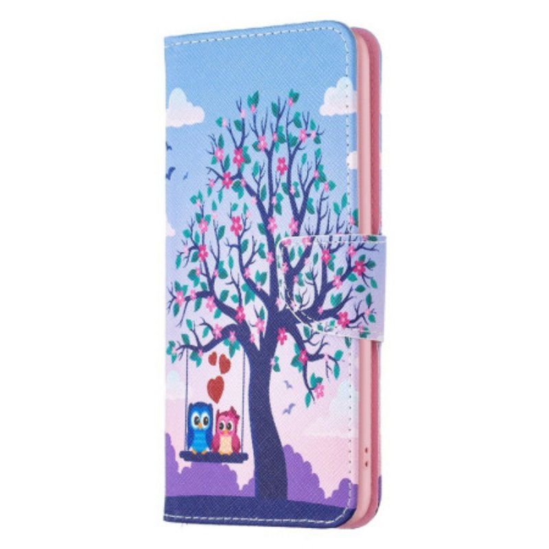 Etui Folio do Samsung Galaxy S23 5G Sowy Na Huśtawce