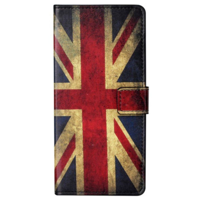 Etui Folio do Samsung Galaxy S23 5G Vintage Angielska Flaga