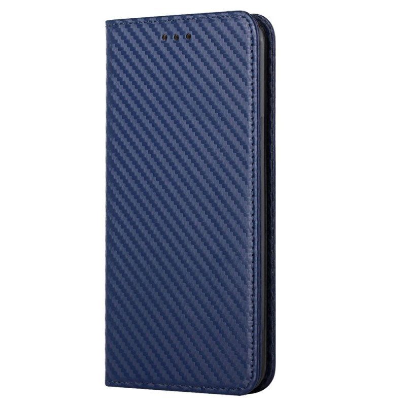 Etui Na Telefon do Samsung Galaxy S23 5G z Łańcuch Etui Folio Pasek W Stylu Włókna Węglowego