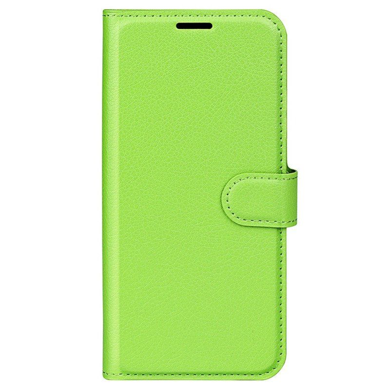 Etui Folio do Samsung Galaxy S23 Ultra 5G Klasyczny Efekt Skóry Liczi