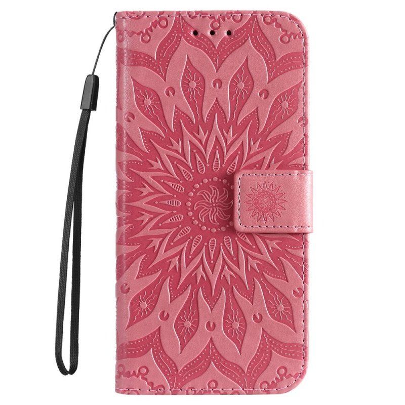 Etui Folio do iPhone 14 Pro Max Mandala Sun Ze Smyczą