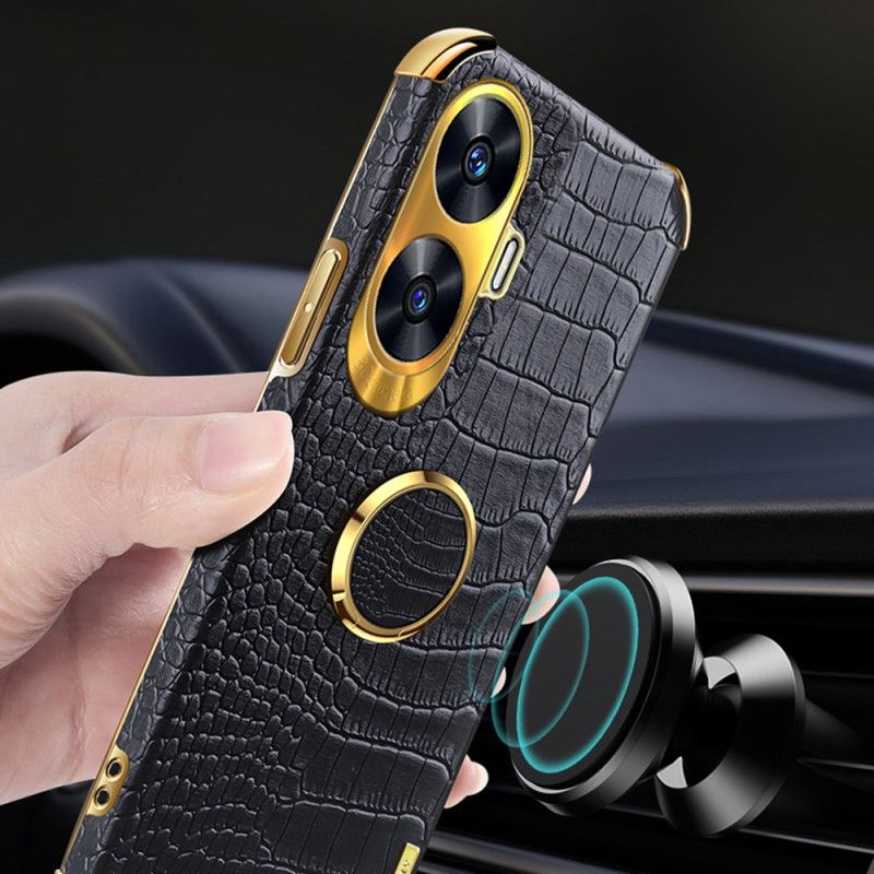 Etui Do Realme C55 Faktura Krokodyla Z Uchwytem Na Pierścionek