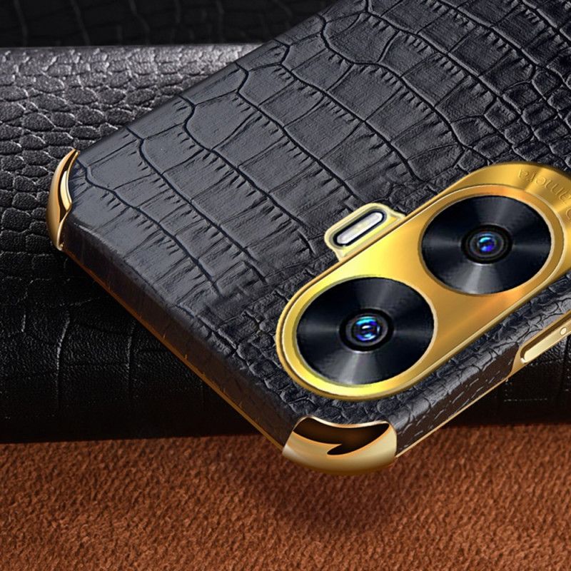 Etui Do Realme C55 Faktura Krokodyla Z Uchwytem Na Pierścionek