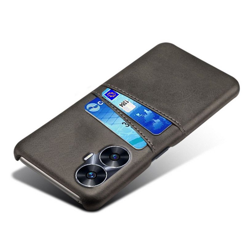 Etui Do Realme C55 Podwójny Portfel Na Karty Z Efektem Skóry