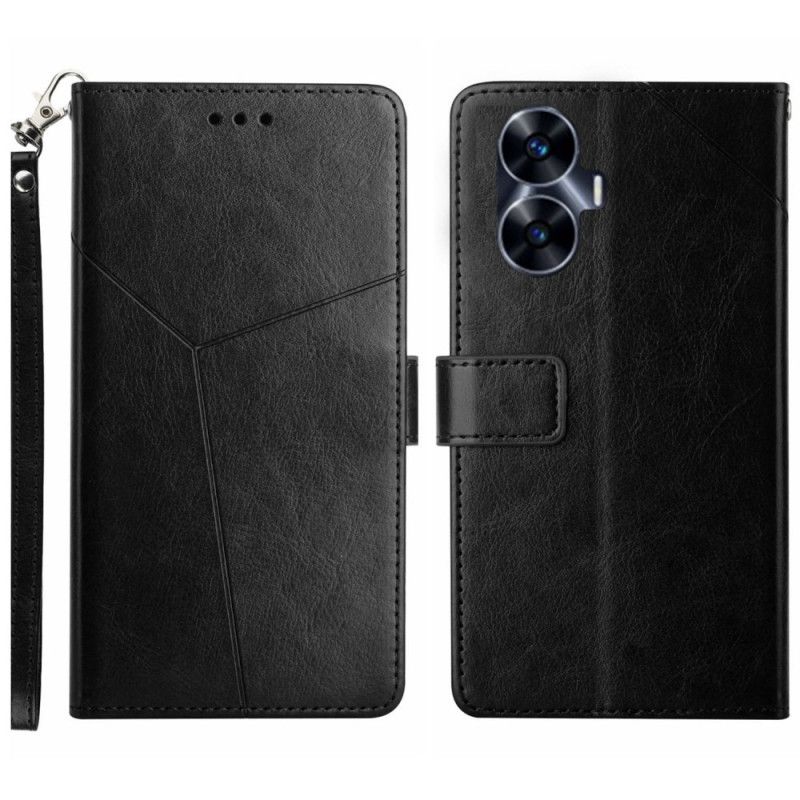 Etui Folio Do Realme C55 Pasek Z Wzorem Y