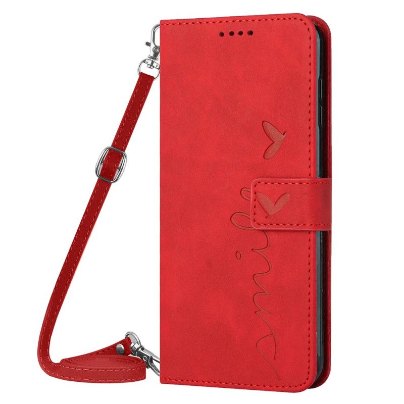 Etui Folio Do Realme C55 Uśmiech Z Paskiem Na Ramię