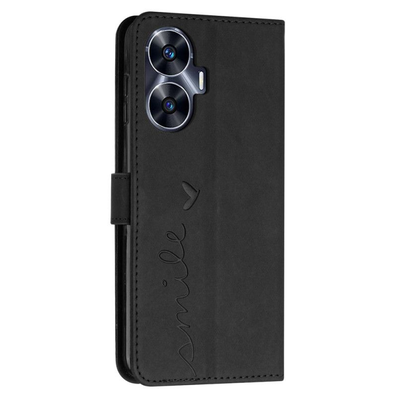 Etui Folio Do Realme C55 Uśmiech Z Paskiem Na Ramię