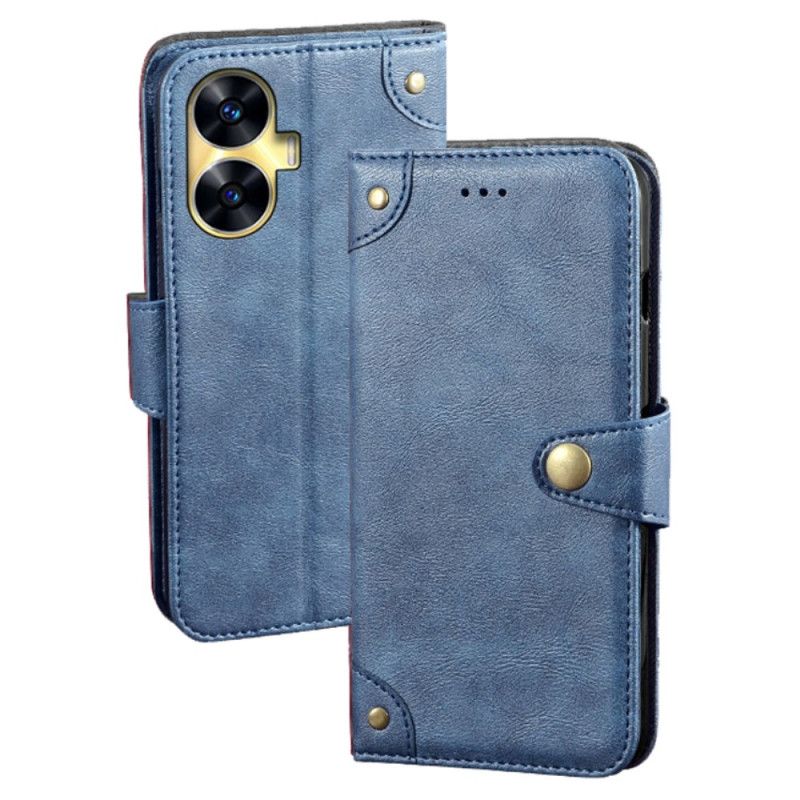 Etui Folio Do Realme C55 Złote Guziki Idewei