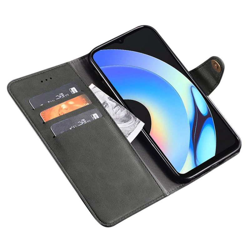 Etui Folio Do Realme C55 Złote Guziki Idewei