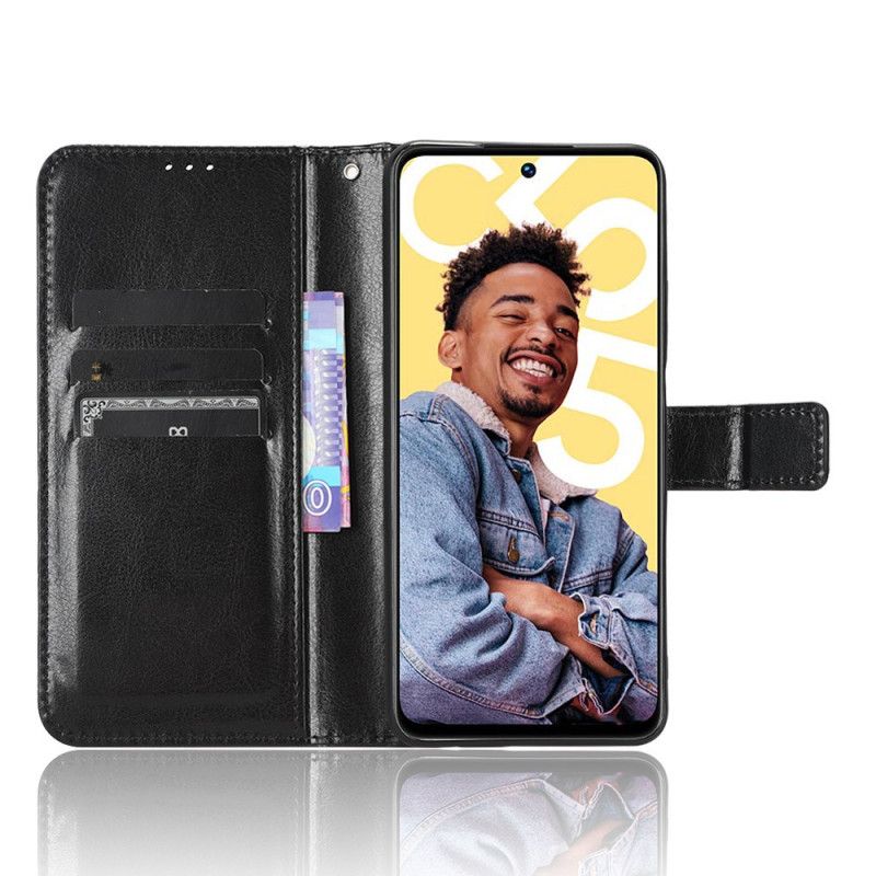 Etui Folio Realme C55 Błyszczący Pasek Ze Sztucznej Skóry Etui Ochronne