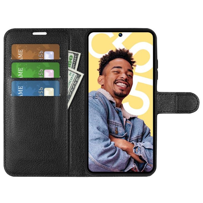 Etui Folio Realme C55 Klasyczna Skóra Syntetyczna Liczi