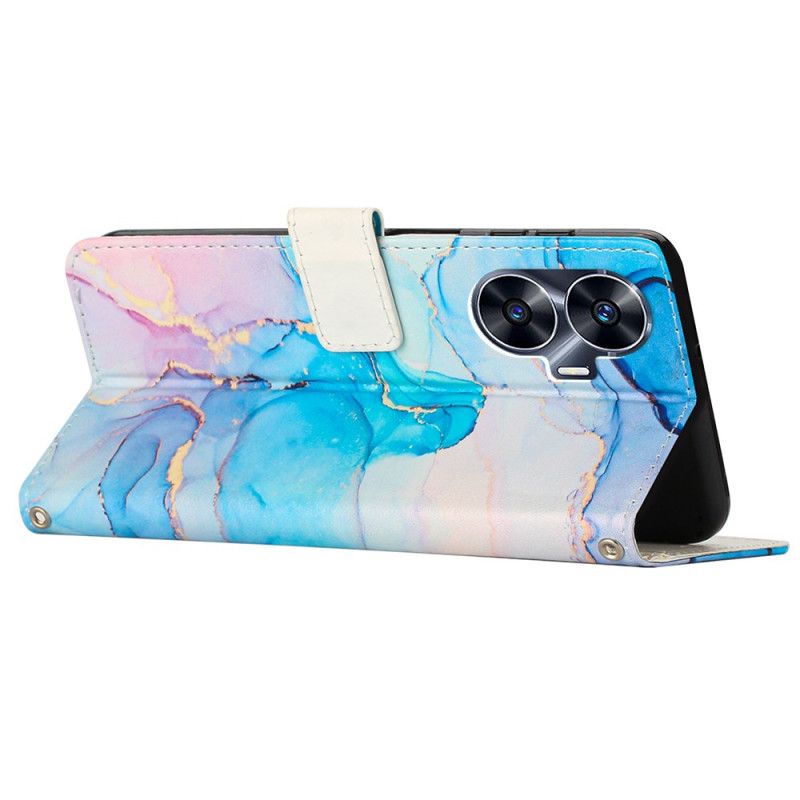 Etui Folio Realme C55 Marmur Ze Smyczą Etui Ochronne