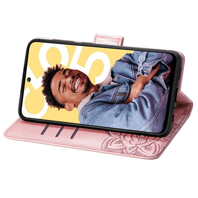 Etui Folio Realme C55 Pasek Z Barokowym Motylem