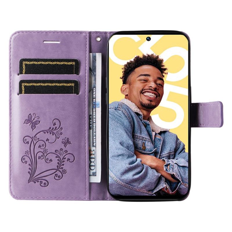 Etui Folio Realme C55 Pasek Z Gigantycznymi Motylami Etui Ochronne