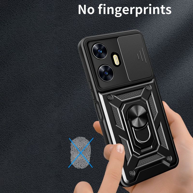 Etui Realme C55 Uchwyt Na Pierścionek I Przesuwana Osłona Obiektywu