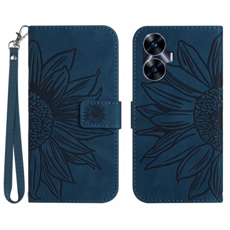 Obudowa Realme C55 Etui Na Telefon Pasek Z Nadrukiem Słonecznika