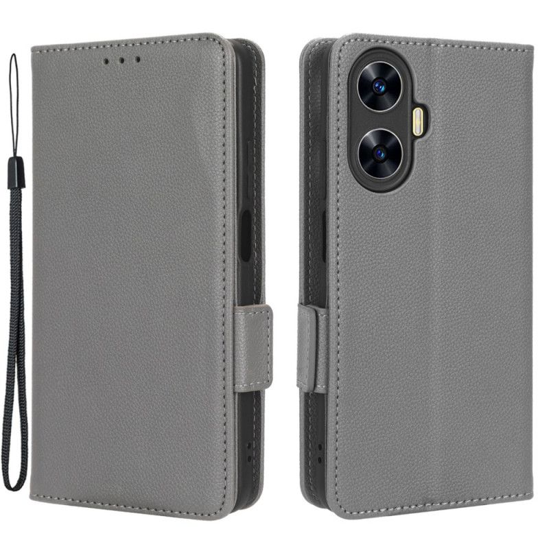 Skórzany Futerał Realme C55 Etui Na Telefon Cienki Portfel Z Paskiem