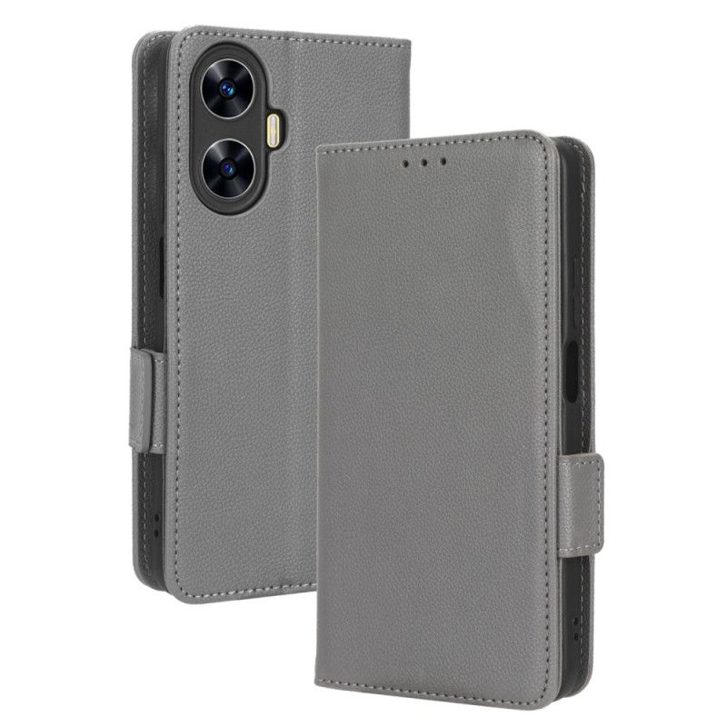 Skórzany Futerał Realme C55 Etui Na Telefon Cienki Portfel Z Paskiem