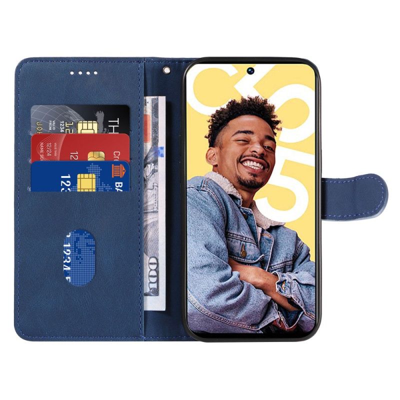 Skórzany Futerał Realme C55 Etui Na Telefon Faliste Linie Ze Smyczą