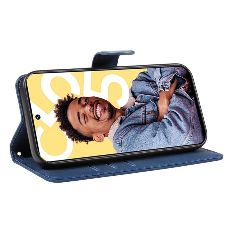 Skórzany Futerał Realme C55 Etui Na Telefon Faliste Linie Ze Smyczą