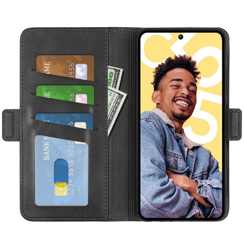 Skórzany Futerał Realme C55 Etui Na Telefon Podwójne Zapięcie