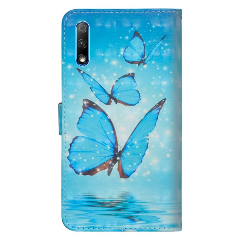 Etui Folio Honor 9X Pro Latające Niebieskie Motyle