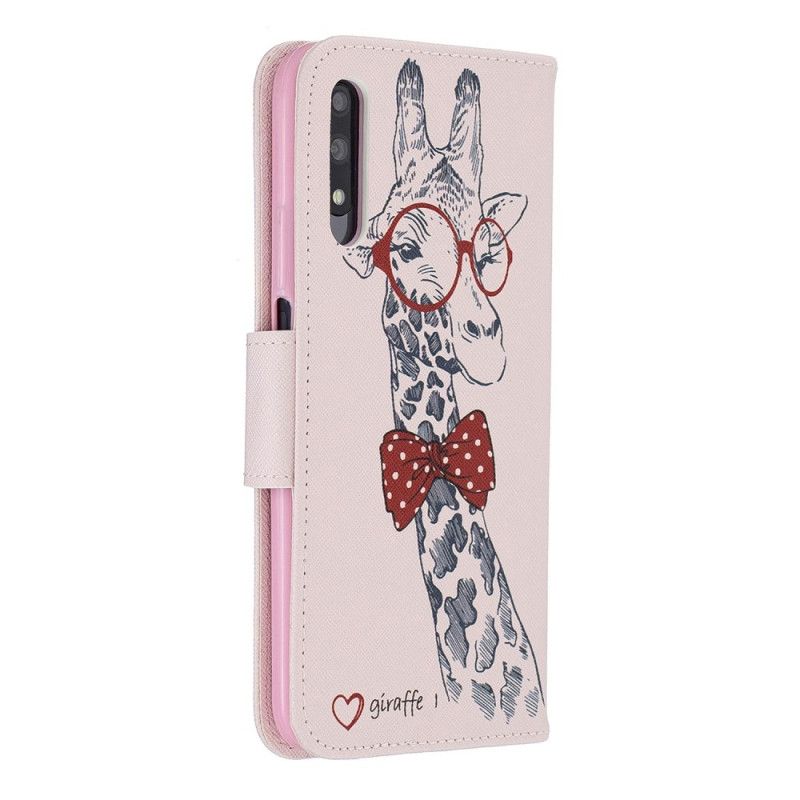 Etui Folio Honor 9X Pro Nerd Żyrafa Etui Ochronne