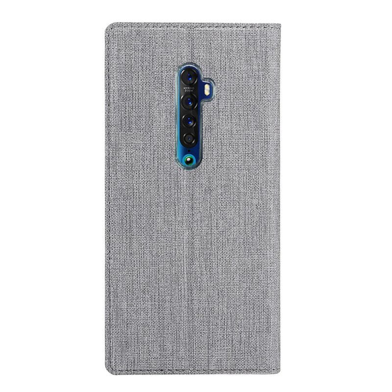 Flip Kotelot Oppo Reno 2 Szary Czarny Teksturowane