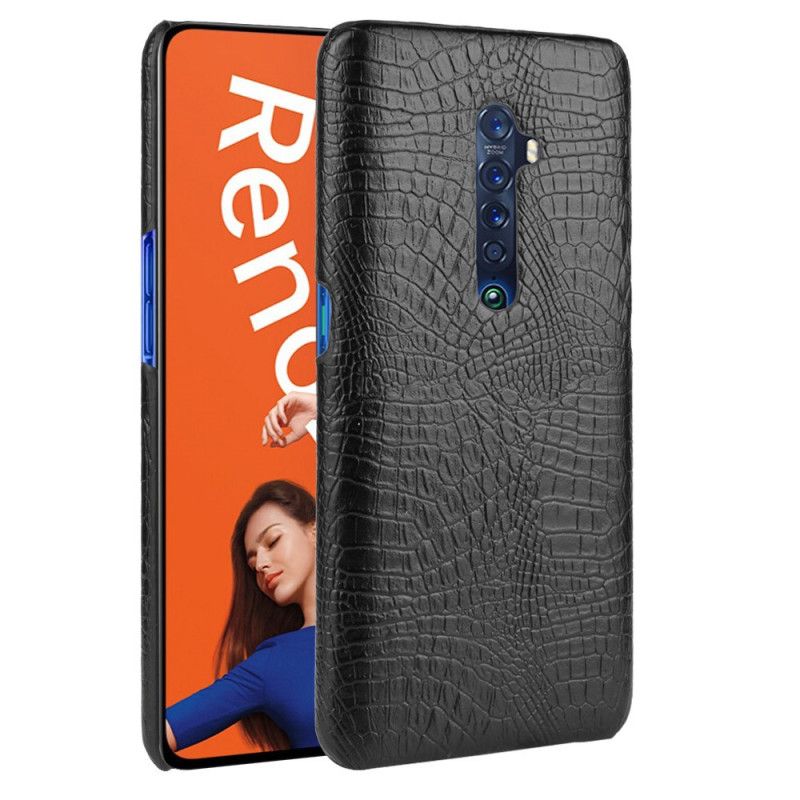 Futerały Oppo Reno 2 Czerwony Czarny Efekt Skóry Krokodyla