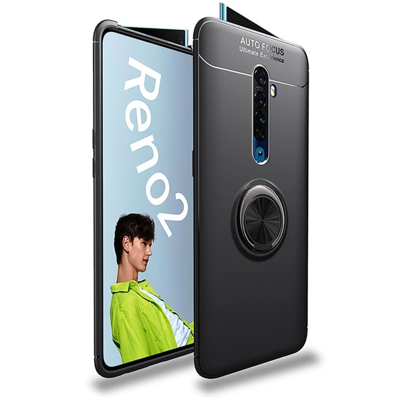 Futerały Oppo Reno 2 Czerwony Czarny Etui na Telefon Pierścień Obrotowy