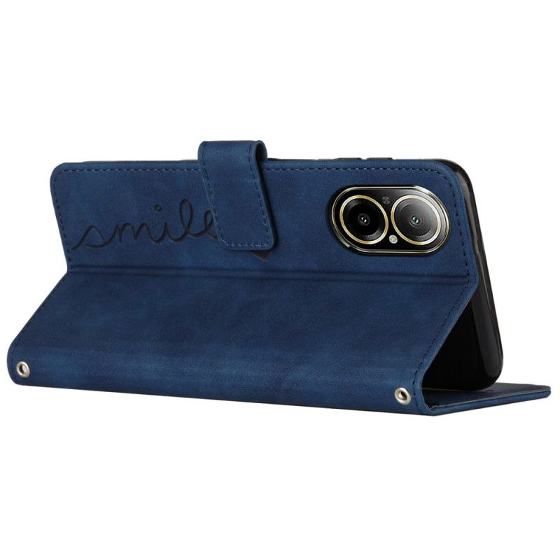 Etui Folio Realme C67 Efekt Zamszu Smile