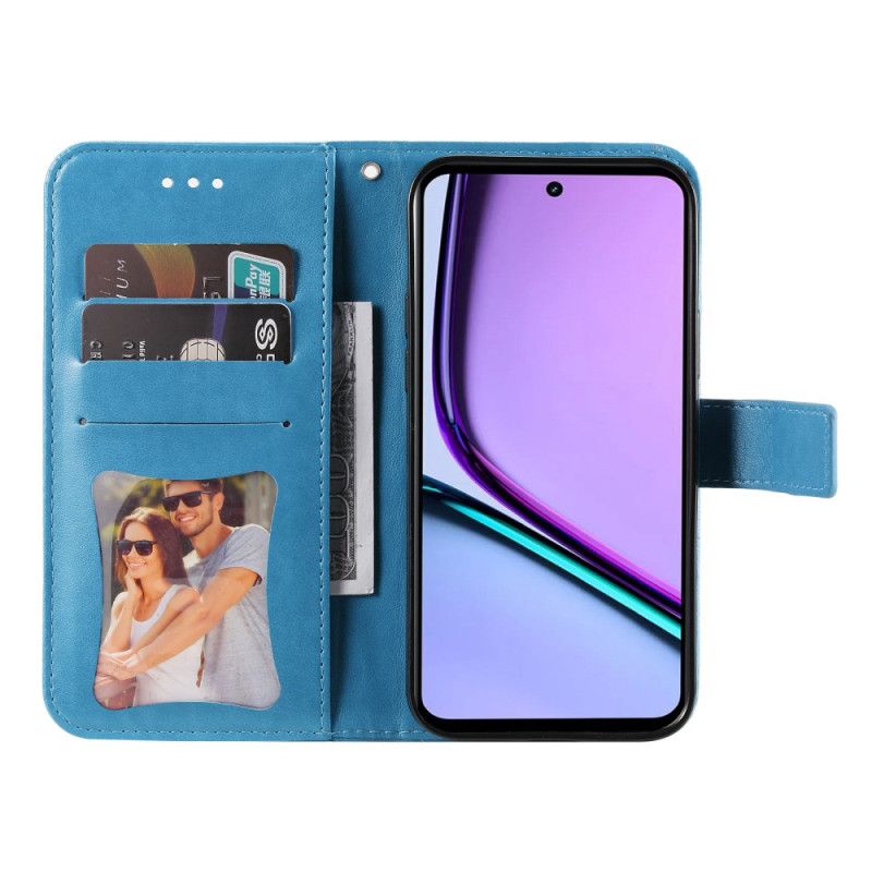 Etui Folio Realme C67 Kwiatowy Wzór Z Paskiem