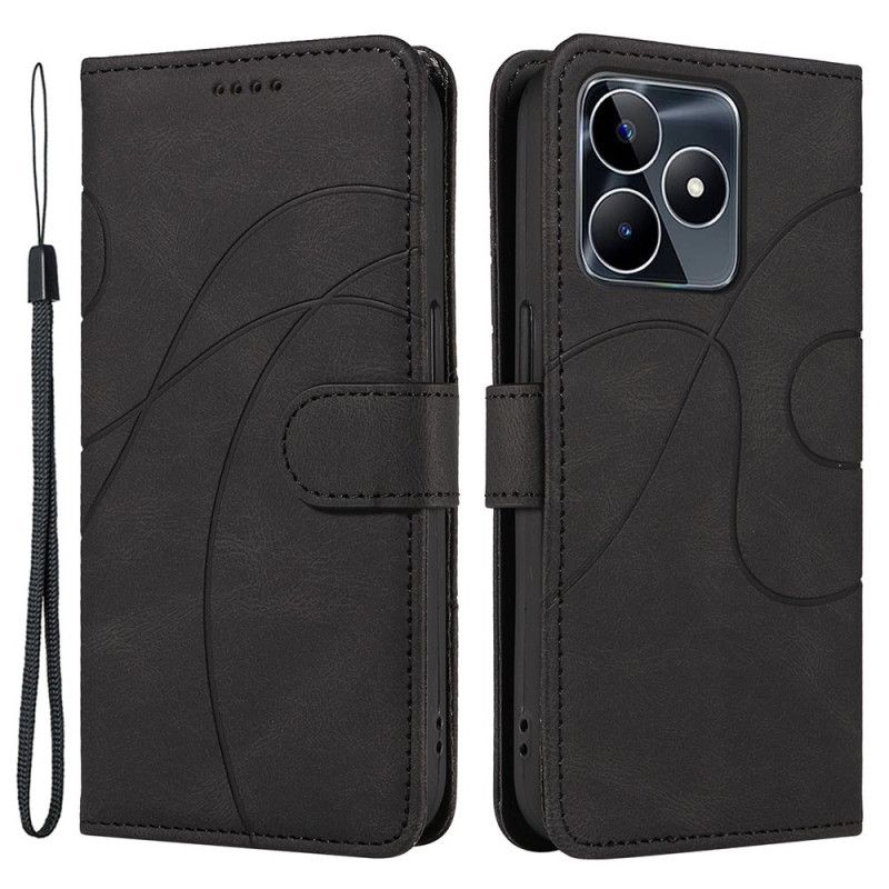 Etui Folio Do Realme C53 Faliste Linie