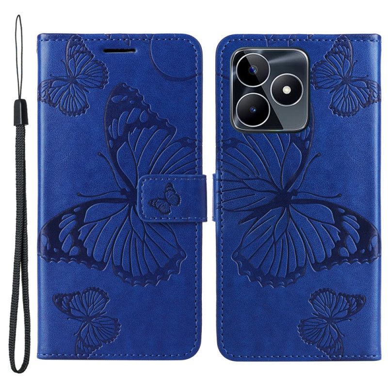 Etui Folio Do Realme C53 Olbrzymie Motyle Z Paskiem