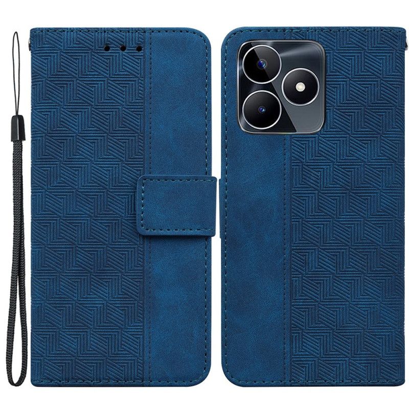 Etui Folio Do Realme C53 Pasek Ze Wzorem Tkanym