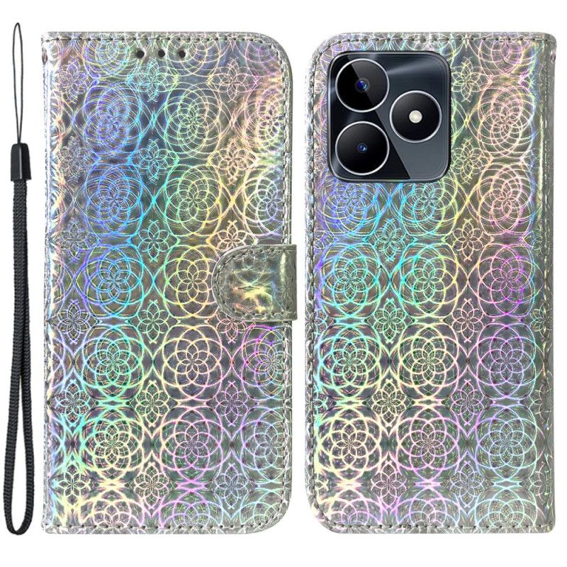 Etui Folio Do Realme C53 Styl Dyskotekowy Ze Smyczką