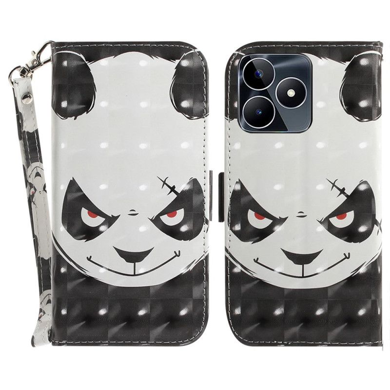 Etui Folio Do Realme C53 Wściekła Panda