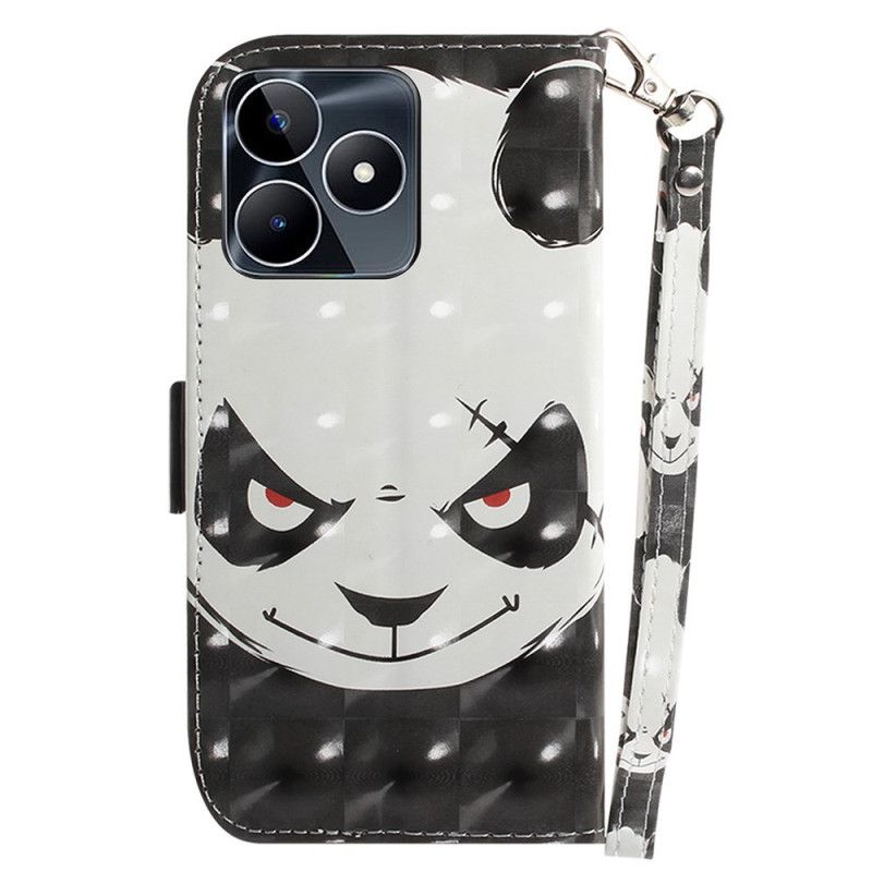 Etui Folio Do Realme C53 Wściekła Panda