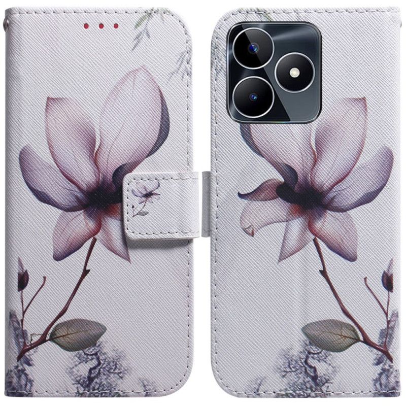 Etui Folio Realme C53 Różowy Kwiat