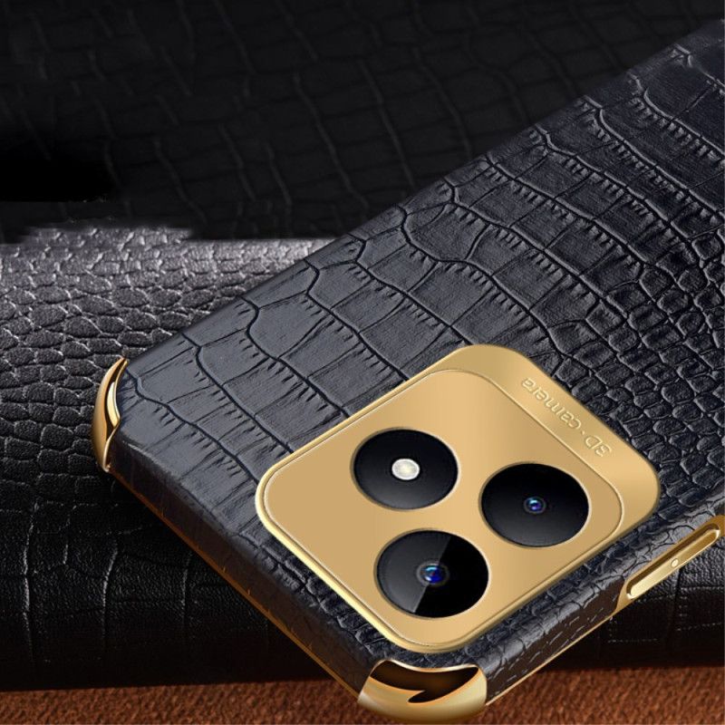 Etui Realme C53 Uchwyt Na Pierścień O Fakturze Krokodyla