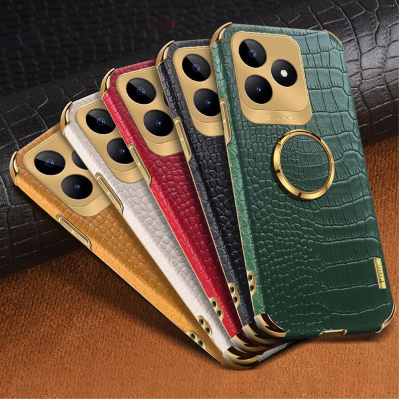 Etui Realme C53 Uchwyt Na Pierścień O Fakturze Krokodyla