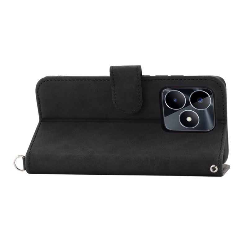 Obudowa Realme C53 Etui Na Telefon Wzór Kwiatowy Z Paskiem I Paskiem Na Ramię