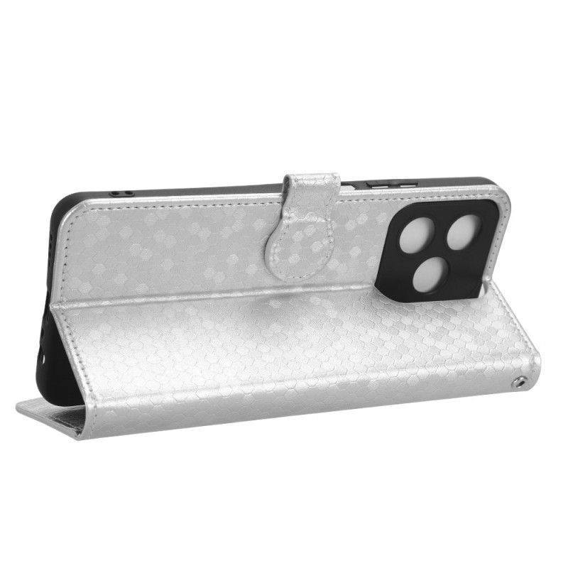 Skórzany Futerał Realme C53 Etui Na Telefon Brokatowe Kropki Ze Smyczką