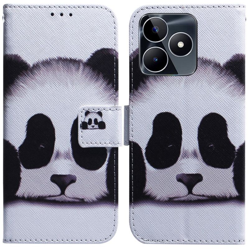 Skórzany Futerał Realme C53 Etui Na Telefon Panda