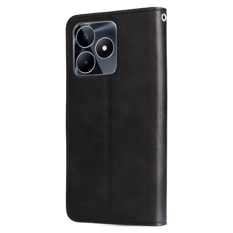 Skórzany Futerał Realme C53 Etui Na Telefon Portmonetka Z Przodu