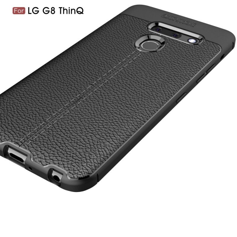 Futerały ThinQ LG G8 ThinQ Czerwony Czarny Etui na Telefon Efekt Skóry Z Podwójną Linią Liczi